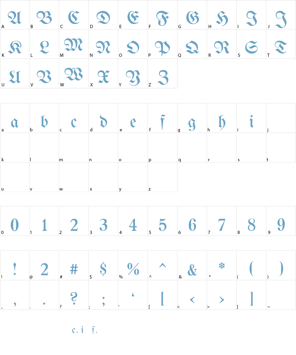Bertholdr Mainzer Fraktur Font Character
